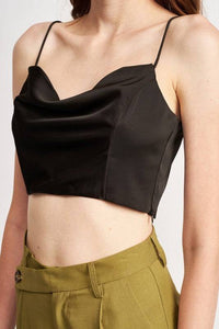 COWL NECK SATIN BUSTIER - Modestly Vogue 