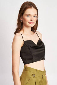 COWL NECK SATIN BUSTIER - Modestly Vogue 