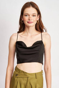 COWL NECK SATIN BUSTIER - Modestly Vogue 