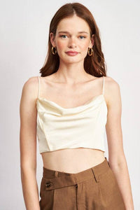 COWL NECK SATIN BUSTIER - Modestly Vogue 