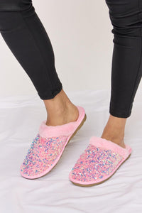 Cozy Socks & Slippers for Women – Comfortable & Stylish Footwear Collection | Modestly Vogue Forever Link Sequin Plush Round Toe Slippers - Modestly Vogue 