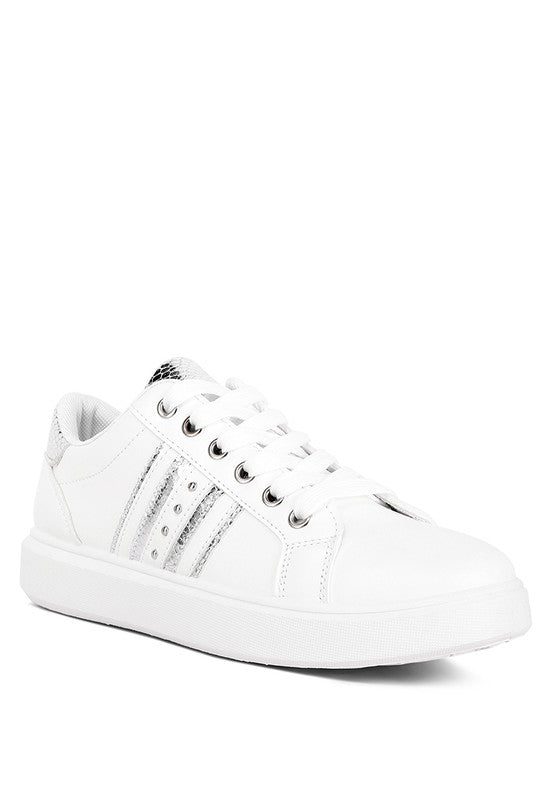 Claude Faux Leather Back Panel Detail Sneakers - Modestly Vogue 