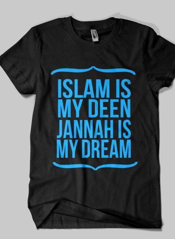 DEEN & JANNAH Islamic Half Sleeves T-shirt - Faith-Based Design for Modest Wear - Modestly Vogue 