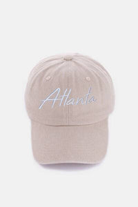 Washed ATLANTA Embroidered Baseball Cap – Trendy and Casual Cap with Atlanta Design - Modestly Vogue 