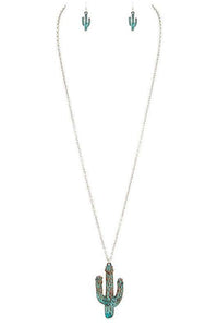 Boho Chic – | Cactus Pendant Necklace - Modestly Vogue 