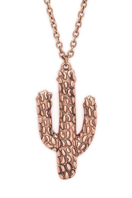 Boho Chic – | Cactus Pendant Necklace - Modestly Vogue 