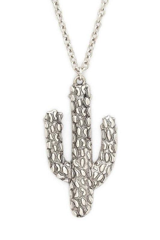 Boho Chic – | Cactus Pendant Necklace - Modestly Vogue 