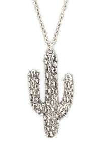 Boho Chic – | Cactus Pendant Necklace - Modestly Vogue 