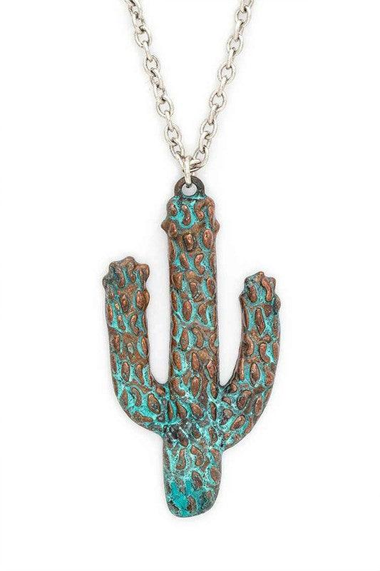 Boho Chic – | Cactus Pendant Necklace - Modestly Vogue 