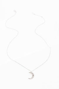 – | Crescent Moon Hammered Necklace - Modestly Vogue 