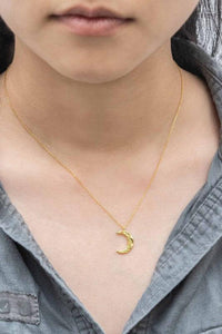 – | Crescent Moon Hammered Necklace - Modestly Vogue 