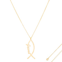 – | Necklace Jesus Fish Pendant Gold Chain - Modestly Vogue 