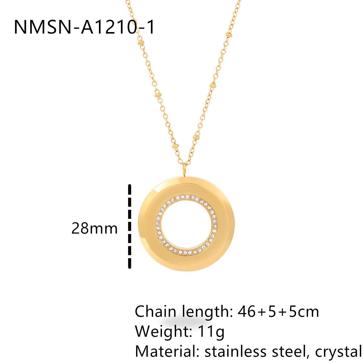 – | Private Exclusive Stainless Steel Necklace Unisex Vacuum Plating 18K Gold Titanium Steel Embellished - Modestly Vogue 