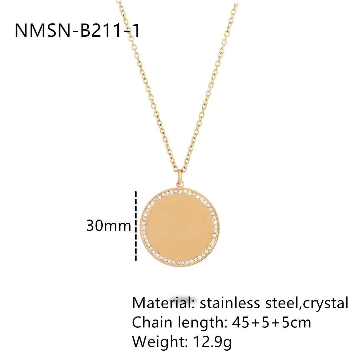 – | Private Exclusive Stainless Steel Necklace Unisex Vacuum Plating 18K Gold Titanium Steel Embellished - Modestly Vogue 