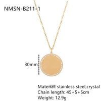 – | Private Exclusive Stainless Steel Necklace Unisex Vacuum Plating 18K Gold Titanium Steel Embellished - Modestly Vogue 