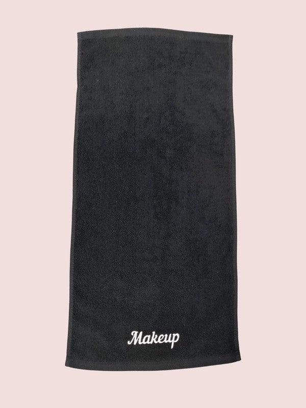 Embroidered Black Make Up Remover Hand Towel - Modestly Vogue 