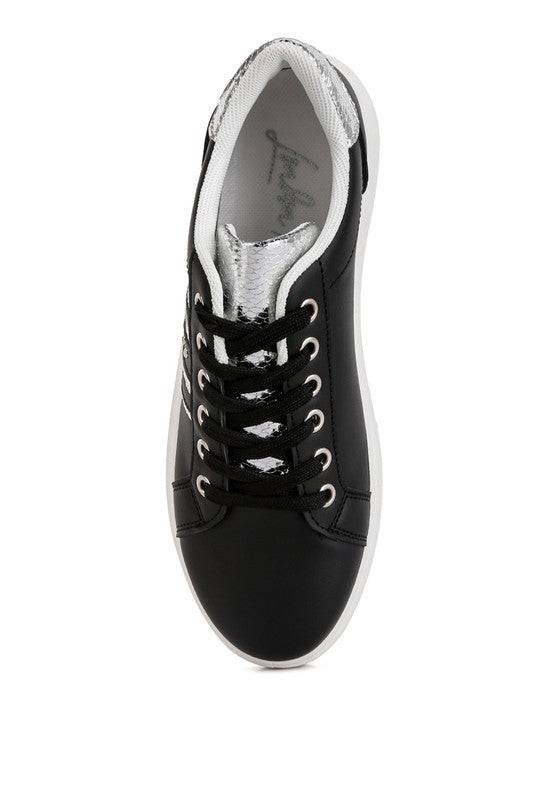 Claude Faux Leather Back Panel Detail Sneakers - Modestly Vogue 