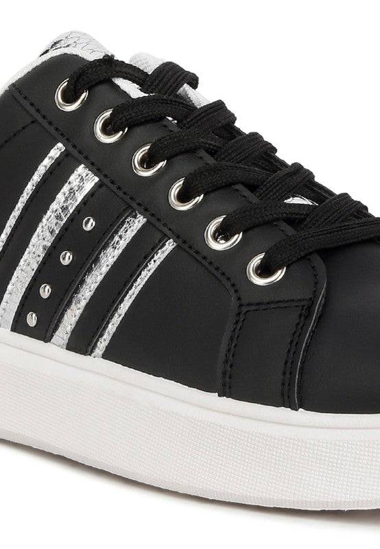 Claude Faux Leather Back Panel Detail Sneakers - Modestly Vogue 