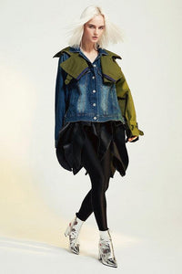 Denim TWO-TONE DENIM JACKET - Modestly Vogue 