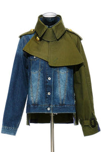 Denim TWO-TONE DENIM JACKET - Modestly Vogue 