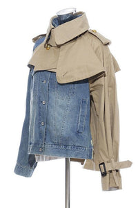 Denim TWO-TONE DENIM JACKET - Modestly Vogue 