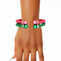 Fashionable Bracelets for Women – Stylish & Elegant Collection | Modestly Vogue 2 Pcs Pink Green Cable Bangles - Modestly Vogue 