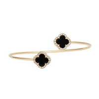 – | Bangle Gold Black Clover Pave Bracelet - Modestly Vogue 