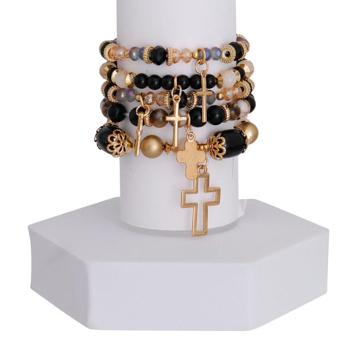 – | Black Glass Bead Cross - Modestly Vogue 