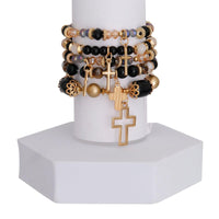 – | Black Glass Bead Cross - Modestly Vogue 