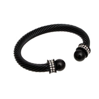 Fashionable Bracelets for Women – Stylish & Elegant Collection | Modestly Vogue Bracelet Black Thick Cable Classic Pearl Bangle - Modestly Vogue 