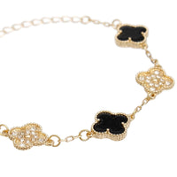 Fashionable Bracelets for Women – Stylish & Elegant Collection | Modestly Vogue Bracelet Gold Black Clover Station Charm Women - Modestly Vogue 