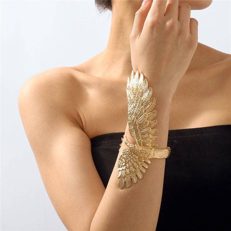 Personalized Gold Metal Phoenix Bracelet - Modestly Vogue 