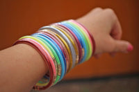 Glitter Rainbow Chakra Bangles, 10 Jelly Bracelets - Modestly Vogue 