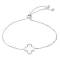 Metal Clover Charm Adjustable Bracelet - Modestly Vogue 