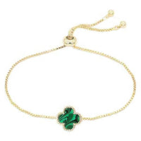 Metal Clover Charm Adjustable Bracelet - Modestly Vogue 