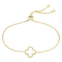 Metal Clover Charm Adjustable Bracelet - Modestly Vogue 