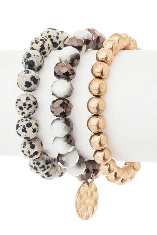 Fashionable Bracelets for Women – Stylish & Elegant Collection | Modestly Vogue Mix Beads Layered Stretch Bracelet Set - Modestly Vogue 