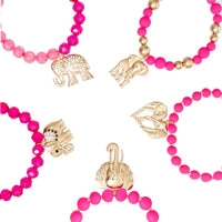 – | Mixed Fuchsia Bead Elephant - Modestly Vogue 