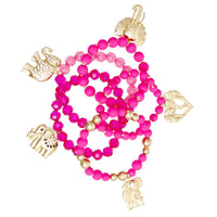 – | Mixed Fuchsia Bead Elephant - Modestly Vogue 