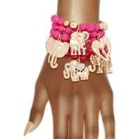 – | Mixed Fuchsia Bead Elephant - Modestly Vogue 