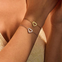 Peach Heart Hollow Out Cutout Stainless Steel Titanium Steel Bracelet - Modestly Vogue 