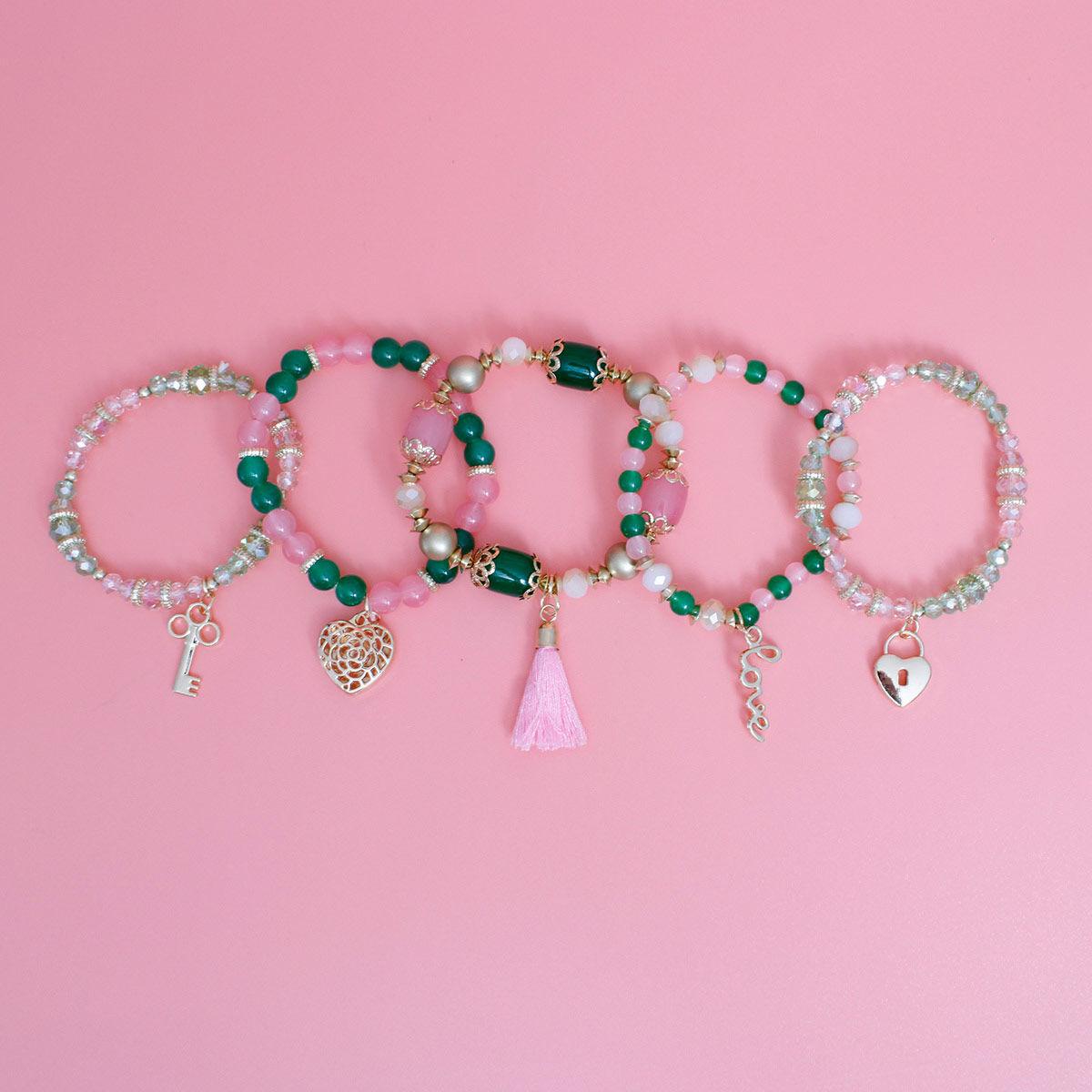 – | Pink Green Glass Love |Stretch to Fit - Modestly Vogue 