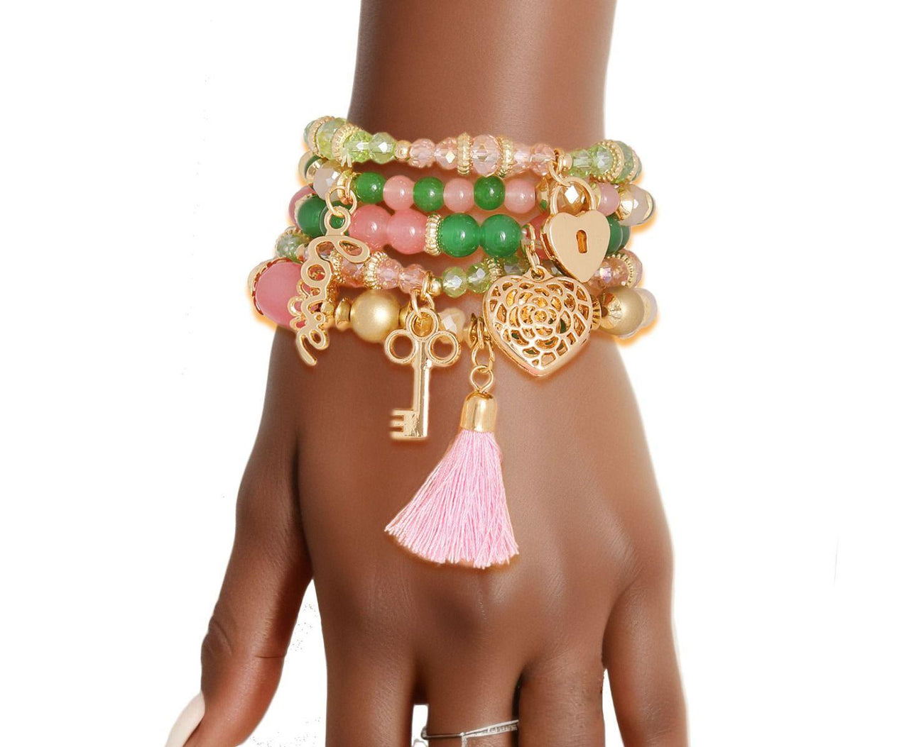 – | Pink Green Glass Love |Stretch to Fit - Modestly Vogue 