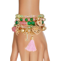 – | Pink Green Glass Love |Stretch to Fit - Modestly Vogue 