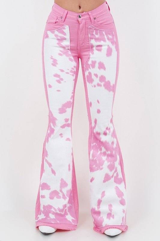 Denim Style - Fits Designs| Rodeo Bell Bottom Jean Pink - Inseam 30 - Modestly Vogue 