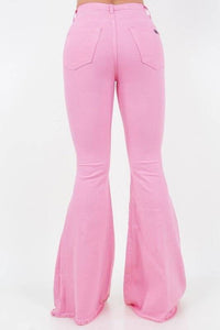 Denim Style - Fits Designs| Rodeo Bell Bottom Jean Pink - Inseam 30 - Modestly Vogue 