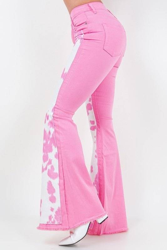 Denim Style - Fits Designs| Rodeo Bell Bottom Jean Pink - Inseam 30 - Modestly Vogue 