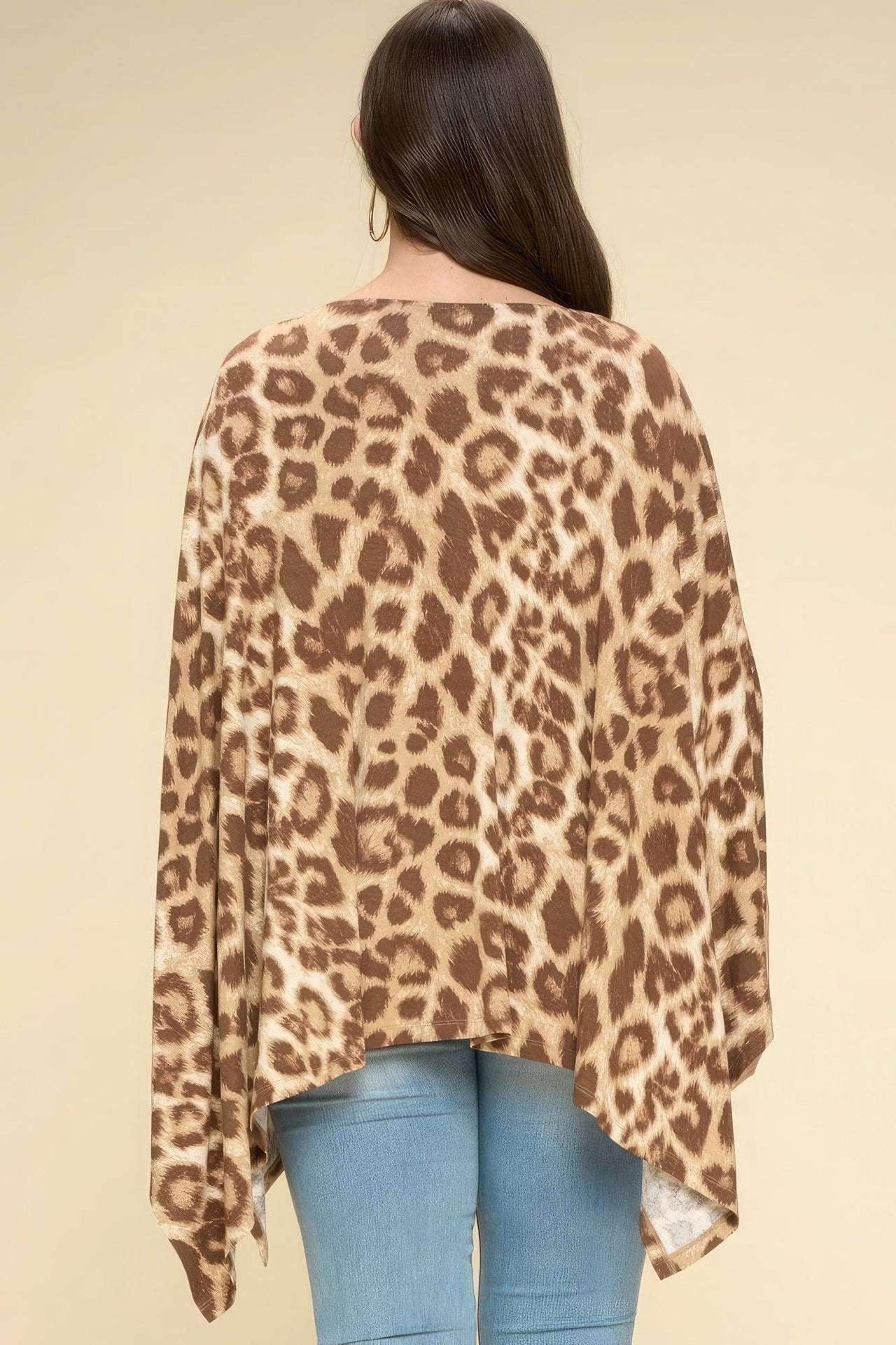 Flattering Curvy Fit | Stylish & Comfortable Plus-Size Clothing | Modestly Vogue Animal Printed Rayon Span Poncho - Modestly Vogue 