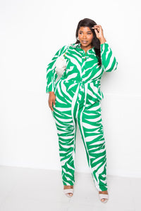 Curvy Fit | & Plus-Size Clothing | Button Up Long Sleeve Jumpsuit - Modestly Vogue 