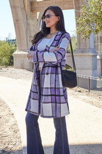 Flattering Curvy Fit | Stylish & Comfortable Plus-Size Clothing | Modestly Vogue Double Take Full Size Plaid Button Up Lapel Collar Coat - Modestly Vogue 